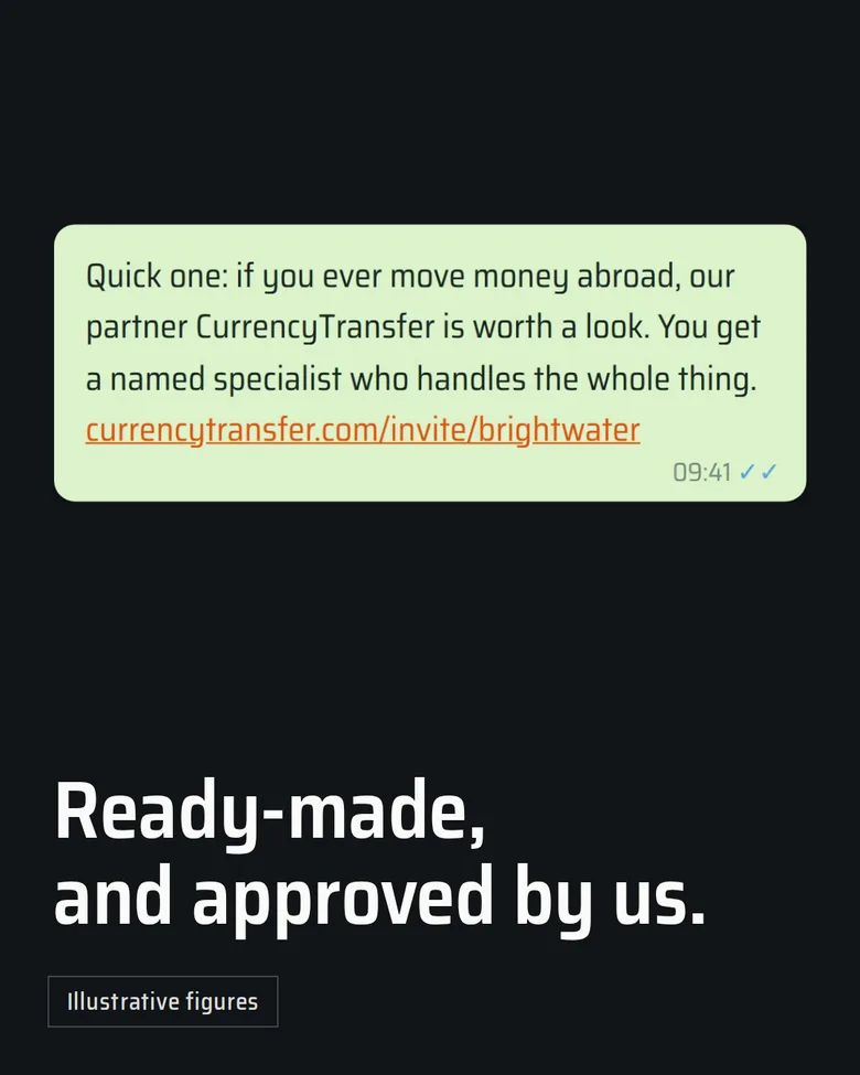 4:5, B Words below: Ready-made message