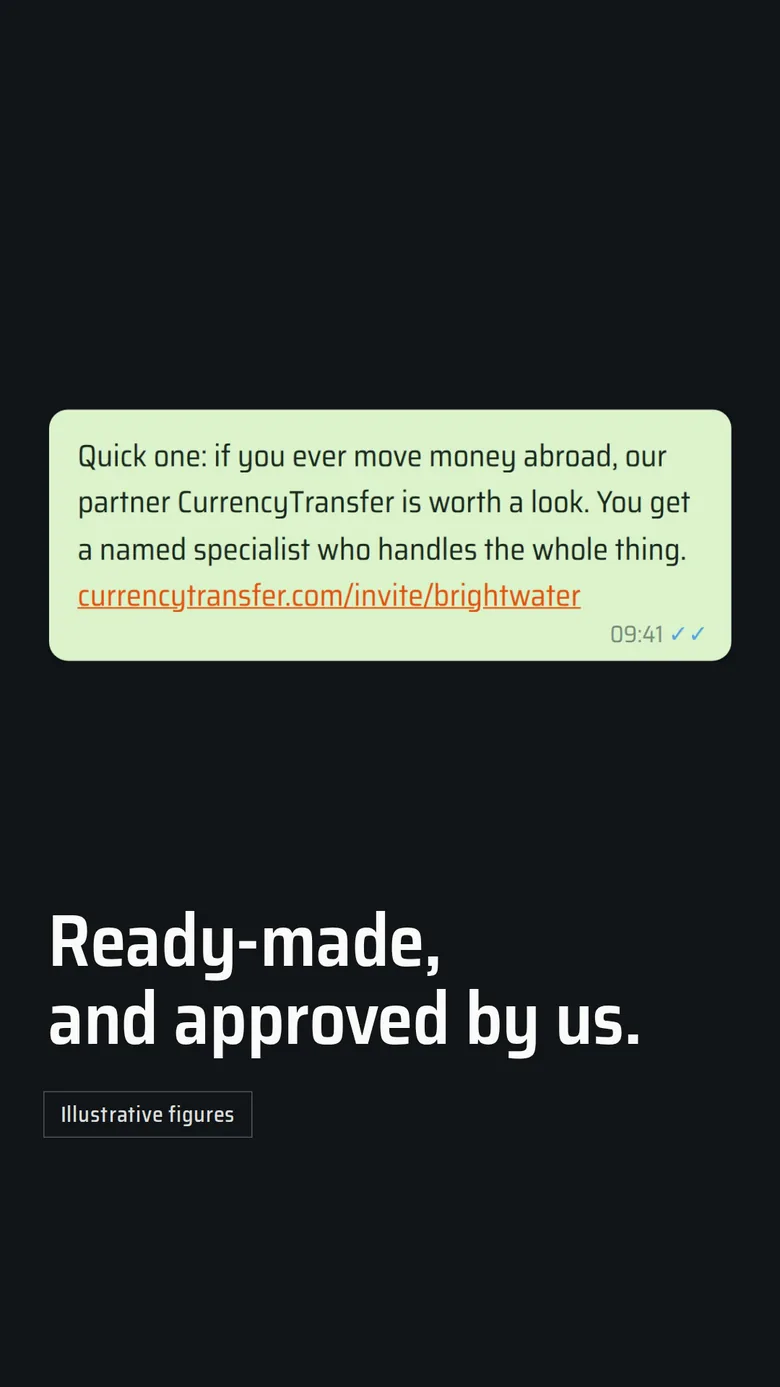 9:16, B Words below: Ready-made message